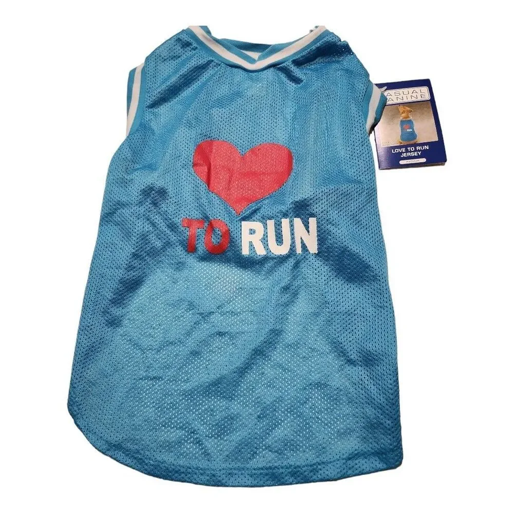 NWT Casual Canine Love to Run Dog‎ Jersey Shirt Mesh Medium Pet